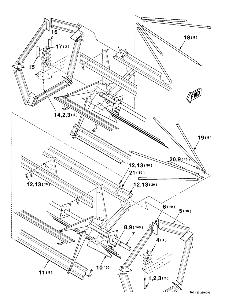 Схема запчастей Case IH 8220 - (2-22) - REEL ASSEMBLY, 30 FOOT (58) - ATTACHMENTS/HEADERS