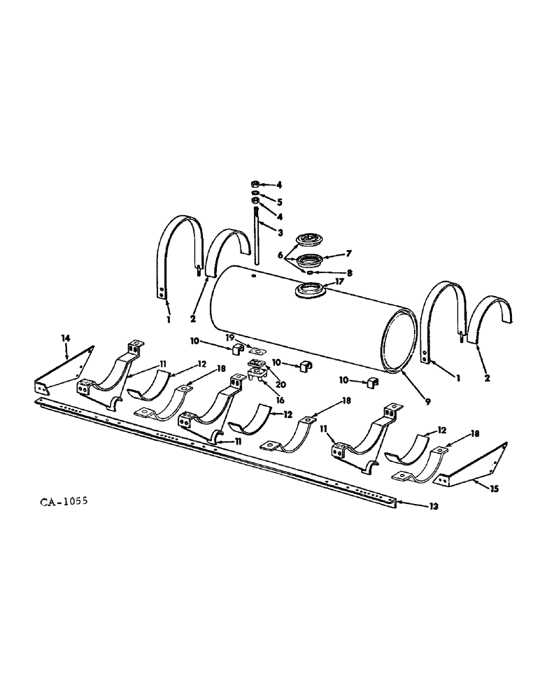 Схема запчастей Case IH LIQUID - (B-16) - 58 LIQUID FERTILIZERS, LIQUID FERTILIZER TANK AND SUPPORTS, FOR FOUR AND SIX ROW 
