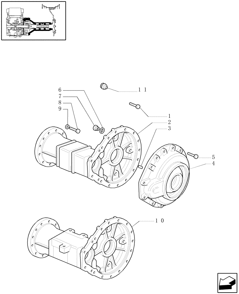 Схема запчастей Case IH JX95 - (1.48.1[03]) - SIDE REDUCER BOX AND COVERS (05) - REAR AXLE