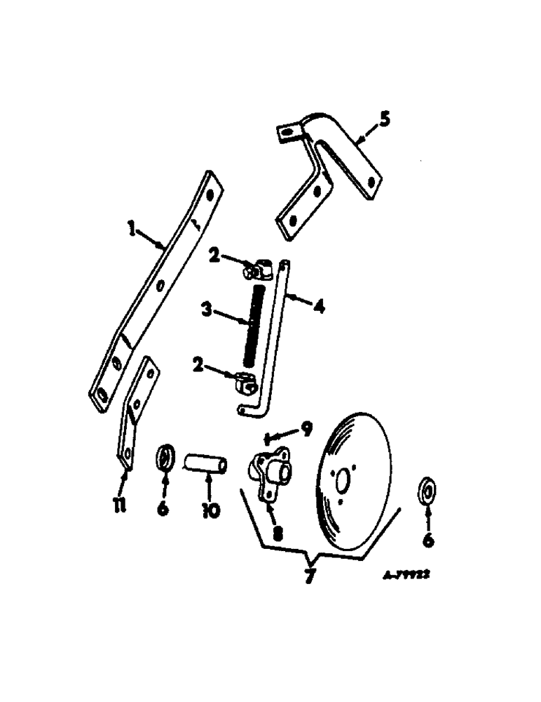 Схема запчастей Case IH 56-SERIES - (N-70) - DISK COVERING ATTACHMENT, W/O PRECISION BEARINGS, FOR 2 & 4 ROW PLANTERS, BUILT 1966 TO 1967 