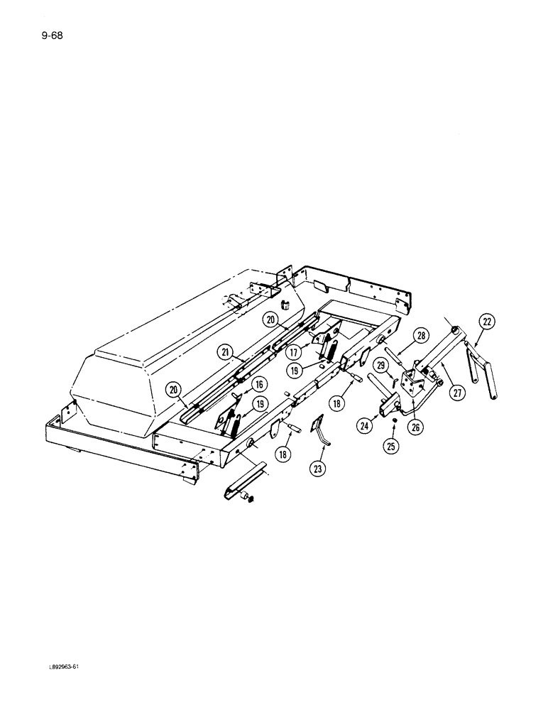 Схема запчастей Case IH 6300 - (9-068) - FRAME ENDWISE TRANSPORT, TRAILING DRILL WITH CASTER WHEEL (09) - CHASSIS/ATTACHMENTS