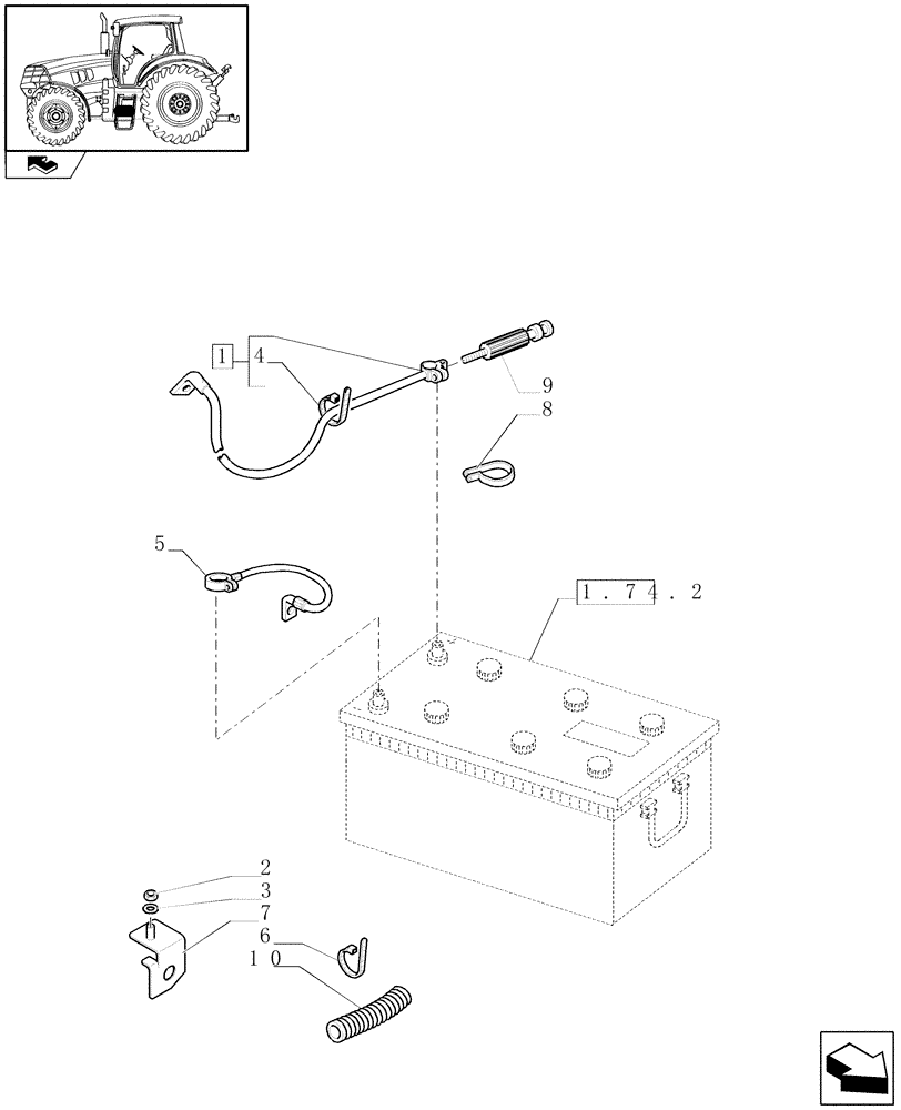 Схема запчастей Case IH PUMA 210 - (1.75.3) - BATTERY CABLES (06) - ELECTRICAL SYSTEMS