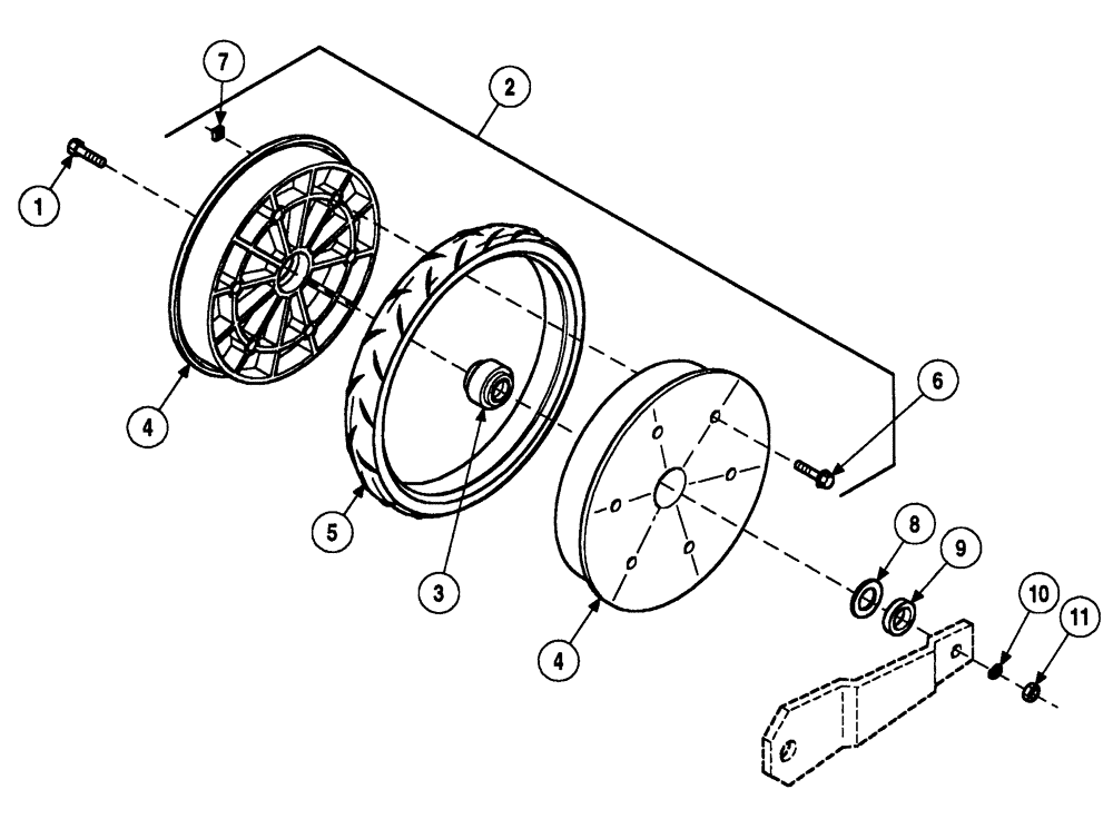 Схема запчастей Case IH 5500 - (9-66) - DEPTH PRESS WHEEL, 4 X 12 INCH, NYLON WHEEL (09) - CHASSIS