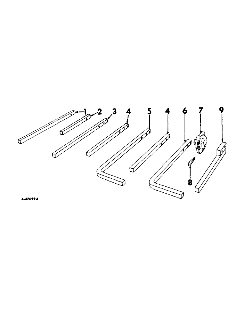 Схема запчастей Case IH 465A - (W-11) - SQUARE TOOL BAR AND ATTACHING CLAMP 