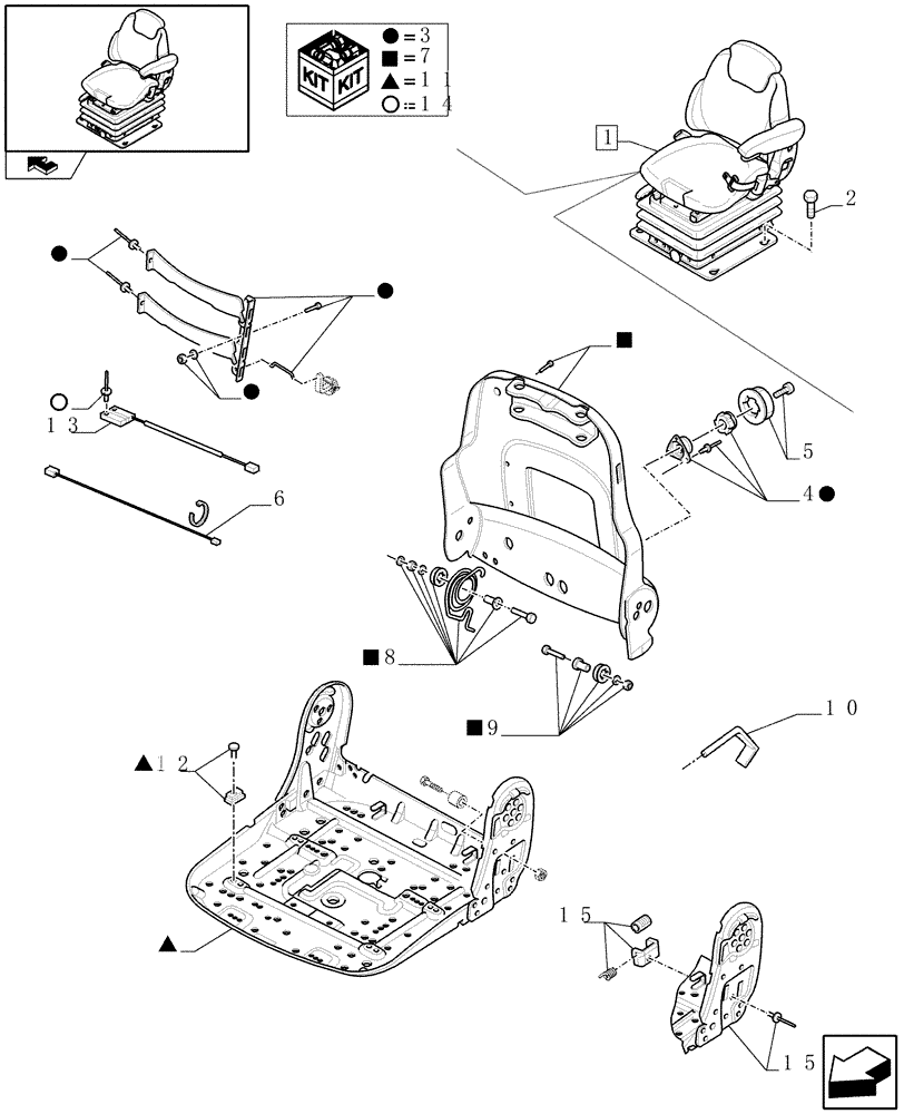 Схема запчастей Case IH MAXXUM 140 - (1.93.3/ A[02]) - DELUXE SEAT WITH AIR SUSPENSION, BELT AND SWITCH - BREAKDOWN (10) - OPERATORS PLATFORM/CAB