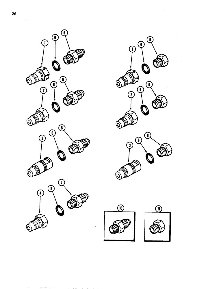 Схема запчастей Case IH 3640 - (26) - HYDRAULIC COUPLINGS AND CONNECTORS 