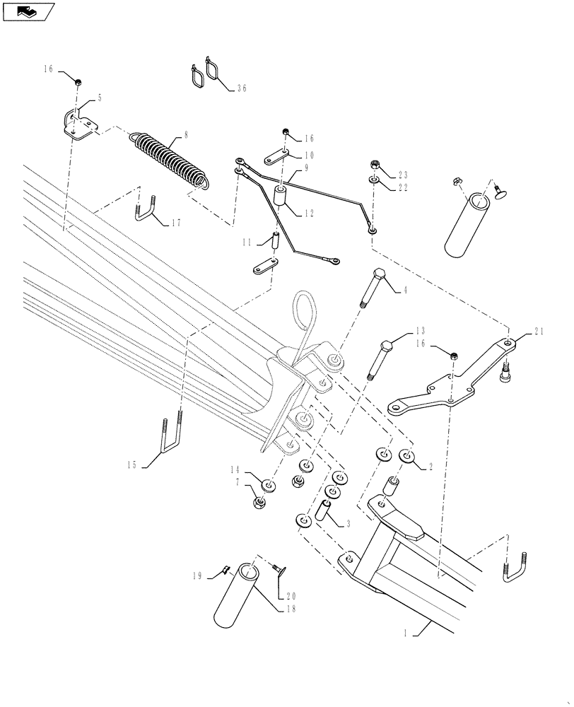 Схема запчастей Case IH 4420 - (08-021) - BOOM, BREAKAWAY ASSEMBLY, 90 BEGINNING 11/2008 (09) - BOOMS