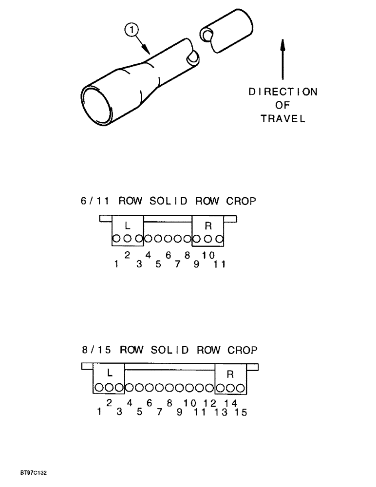 Схема запчастей Case IH 955 - (9C-34) - SEED DELIVERY TUBE (09) - CHASSIS/ATTACHMENTS