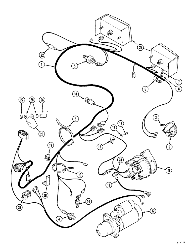 Схема запчастей Case IH 5150 - (4-14) - HARNESS - ENGINE, (JJF1030000 - ) (04) - ELECTRICAL SYSTEMS