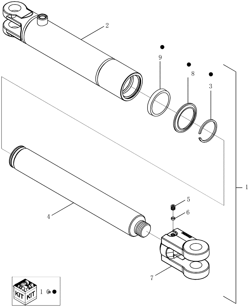 Схема запчастей Case IH 5300 - (8-24) - MARKER LIFT CYLINDER, 86991778, 20 FOOT DRILL (3RD DATE RANGE) (08) - HYDRAULICS