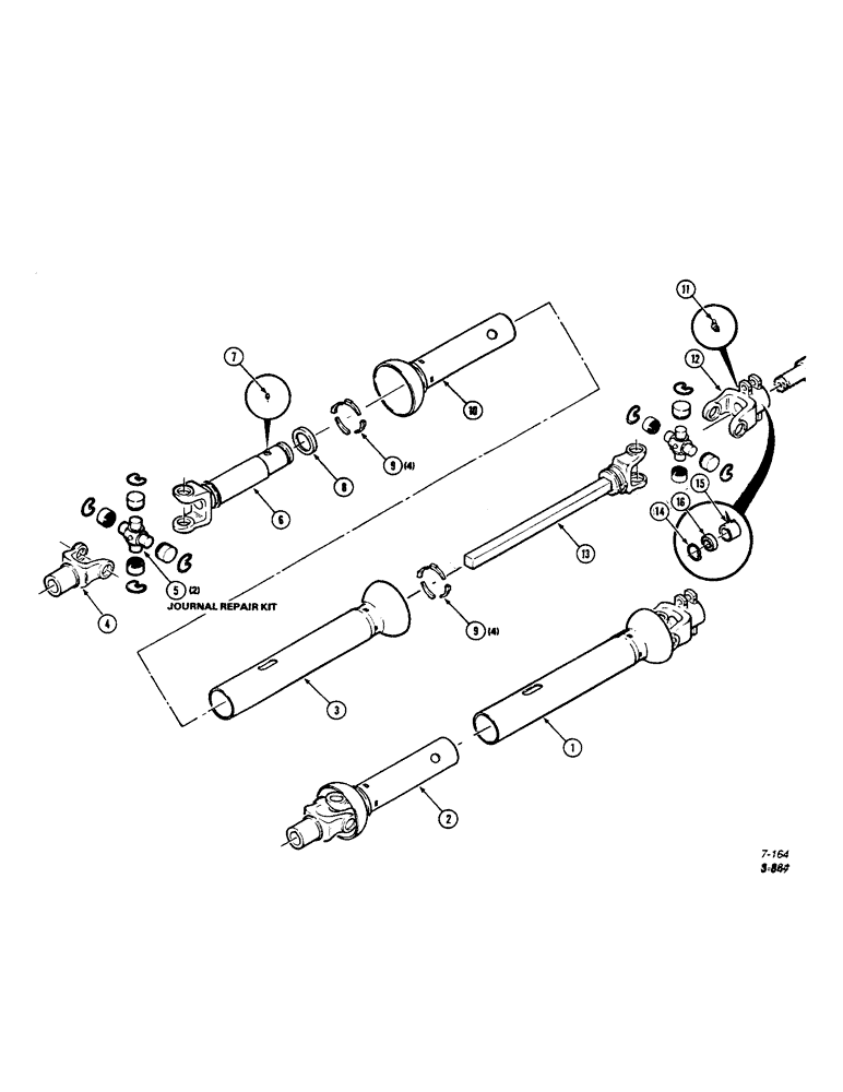 Схема запчастей Case IH 8550 - (12D) - IMPLEMENT DRIVELINE, INTERMEDIATE, ASSEMBLY, METAL SHIELDS (14) - MAIN GEARBOX & DRIVE