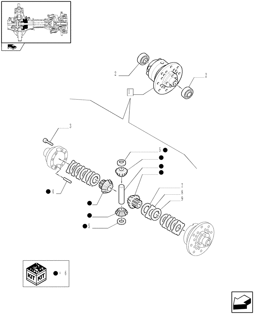 Схема запчастей Case IH FARMALL 85C - (1.40.2/07) - FRONT AXLE W/LIMITED SLIP DIFF, L/FRONT BRAKES (40 KM/H) - DIFFERENTIAL (VAR.332328) (04) - FRONT AXLE & STEERING