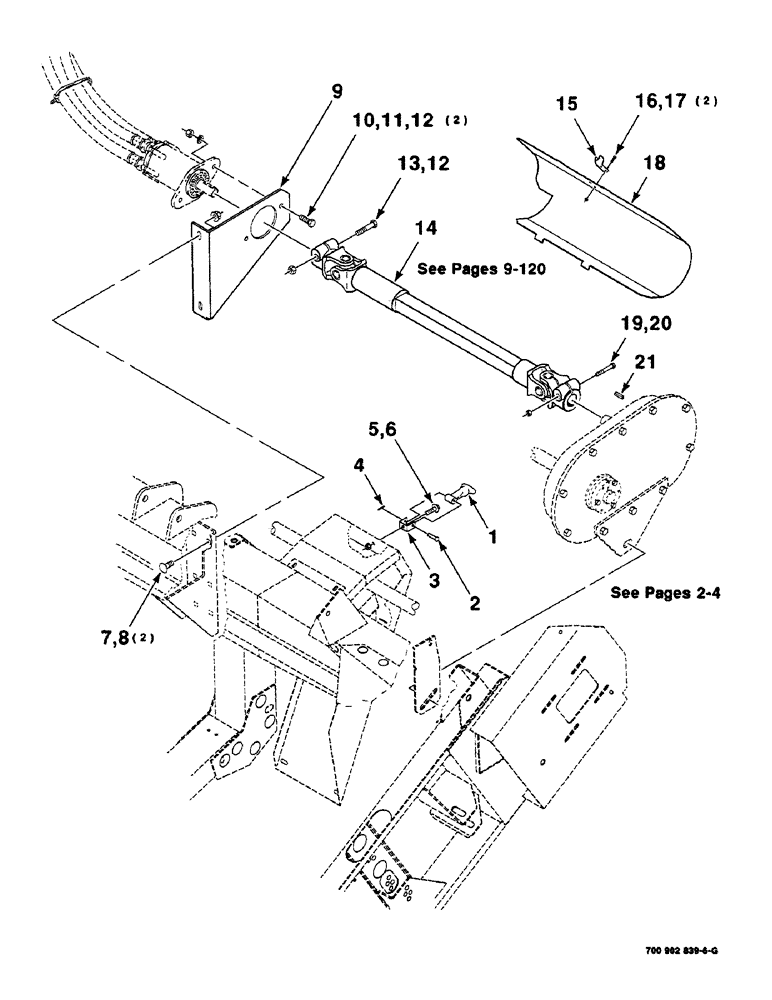 Схема запчастей Case IH 8820 - (9-118) - DRIVE ASSEMBLY (58) - ATTACHMENTS/HEADERS