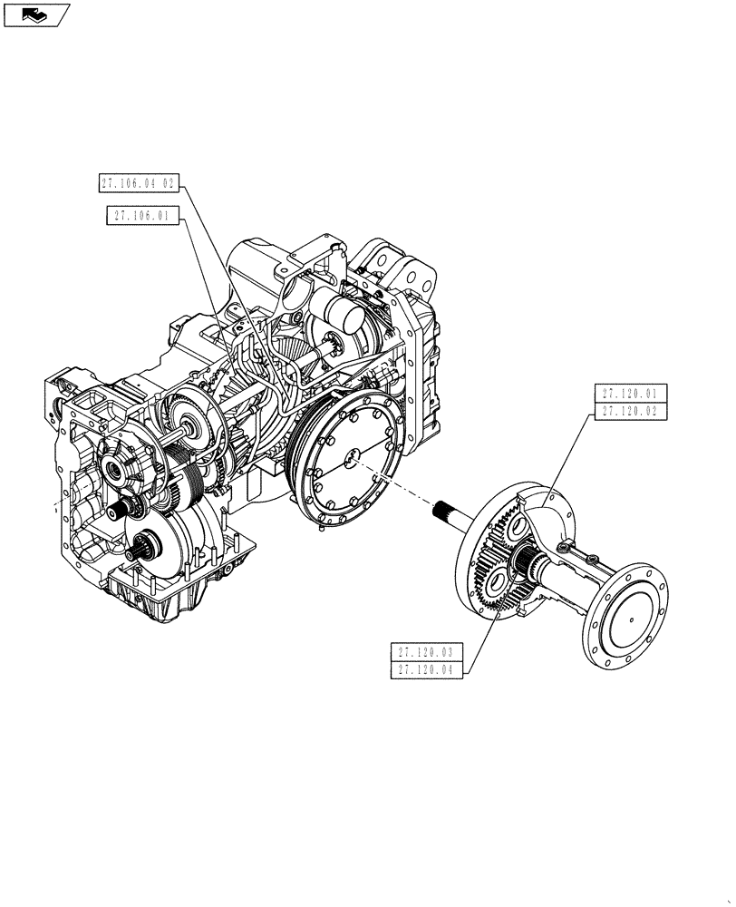 Схема запчастей Case IH PUMA 160 - (27.000.00) - PICTORIAL INDEX - REAR DRIVE AXLE (27) - REAR AXLE SYSTEM