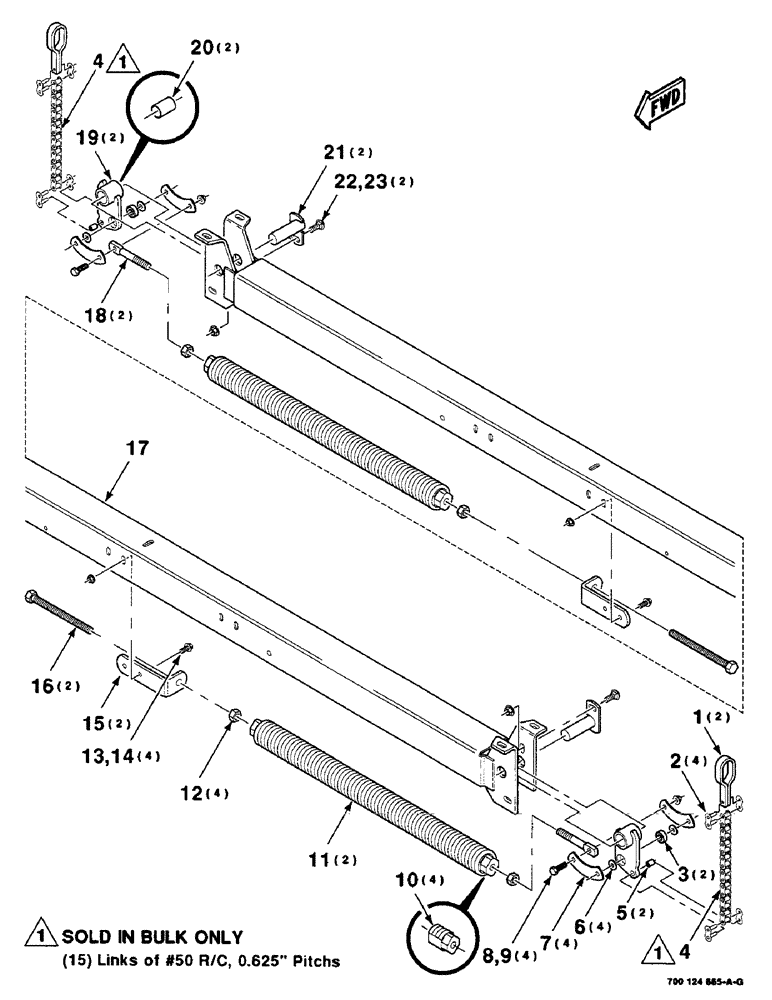 Схема запчастей Case IH 8840 - (5-12) - HAY CONDITIONER SPRING ASSEMBLY (HEAVY SPRING), (S.N. CFH0032661 AND LATER) (58) - ATTACHMENTS/HEADERS