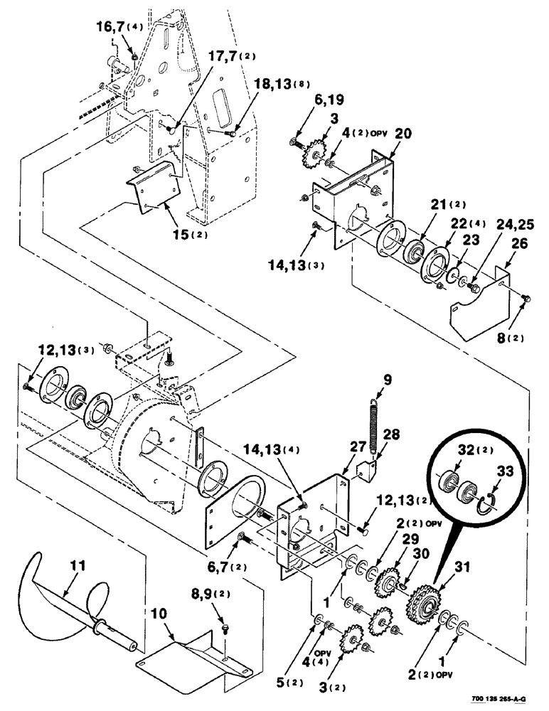 Схема запчастей Case IH 8435 - (2-26) - STUFFER AUGER AND DRIVE ASSEMBLY, LEFT, SERIAL NUMBER CFH0124401 AND LATER Driveline