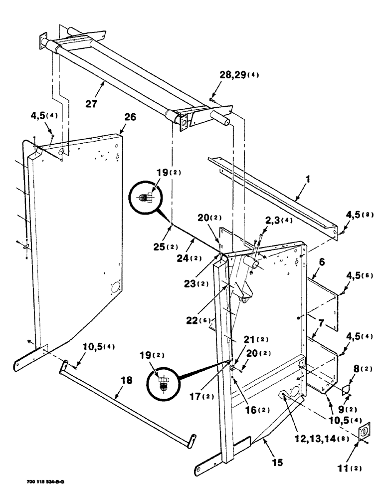 Схема запчастей Case IH 8460 - (5-06) - TAILGATE ASSEMBLY, SERIAL NUMBER CFH0057723 AND LATER (16) - BALE EJECTOR