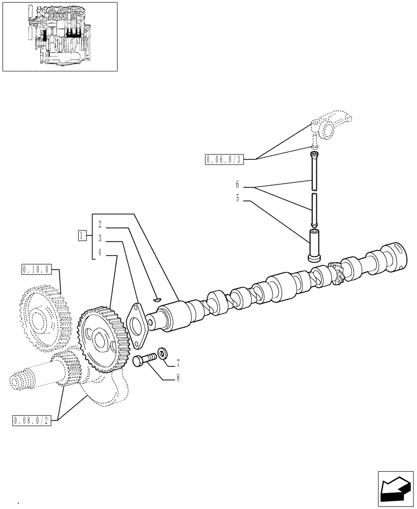 Схема запчастей Case IH JX90 - (0.12.0/02) - CAMSHAFT (01) - ENGINE