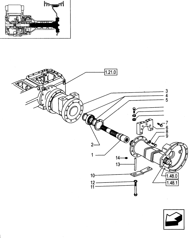 Схема запчастей Case IH JX80 - (1.48.1/03[01]) - (VAR.428) SPACER INCREASING REAR TRACK SETTING - FOR HIGH CLEARANCE VERSION (05) - REAR AXLE