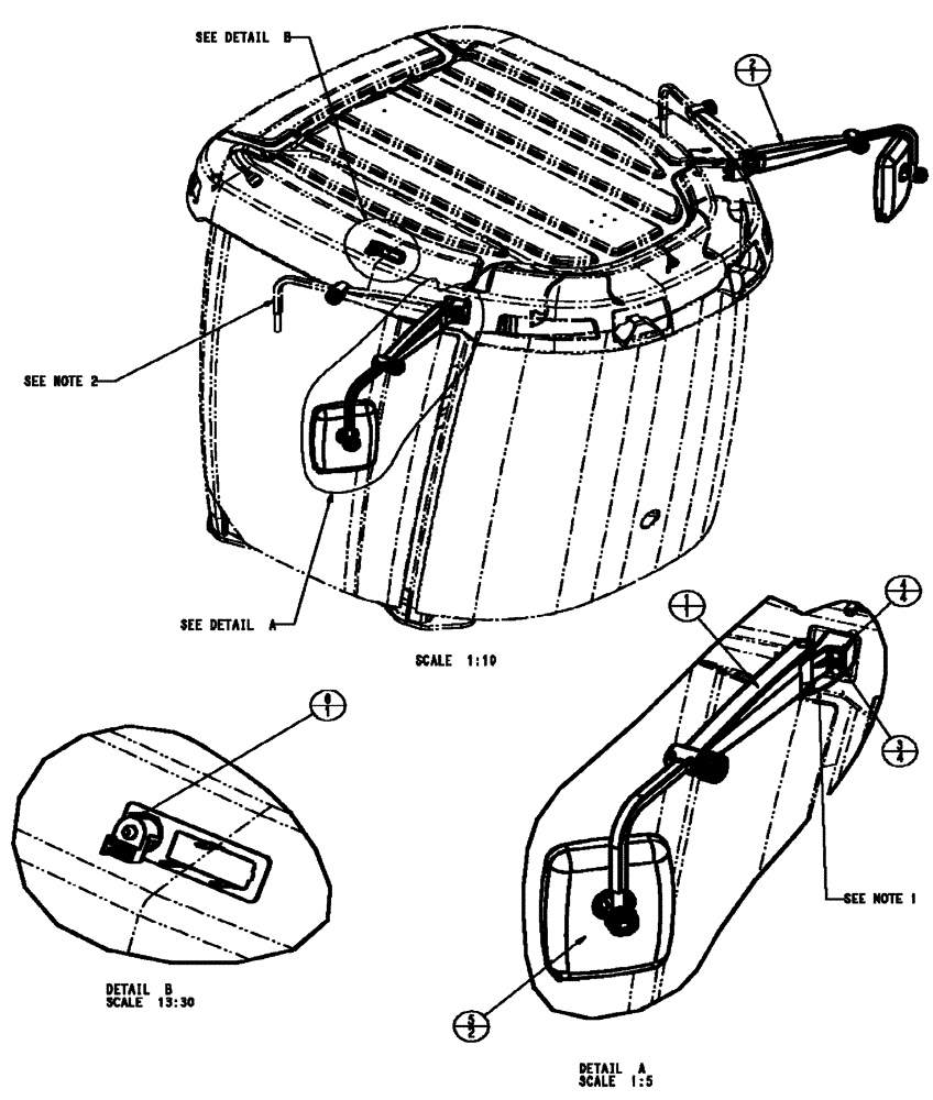 Схема запчастей Case IH FLX3010 - (01-031) - ELECTRIC MIRROR (10) - CAB