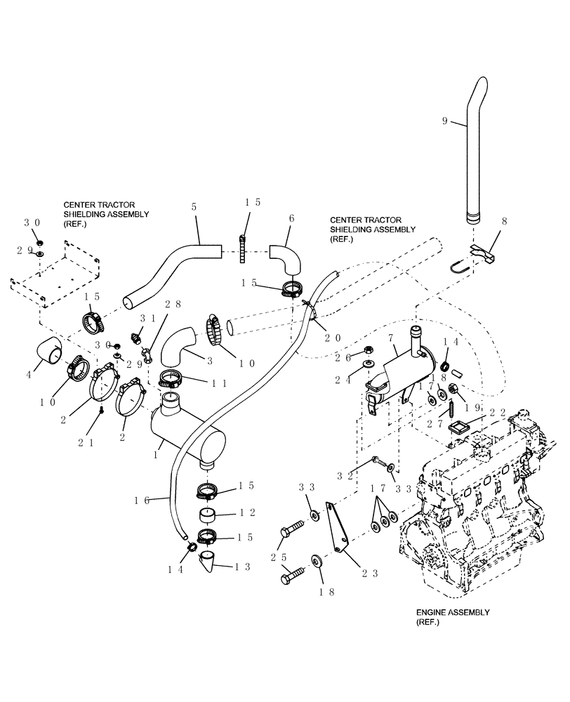 Схема запчастей Case IH WDX901 - (060B) - AIR CLEANER, FILTERS & MUFFLER (10) - ENGINE