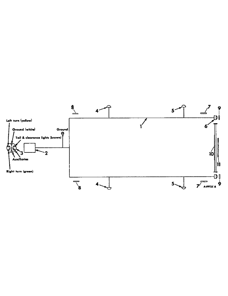 Схема запчастей Case IH VARIOUS - (B-132) - ELECTRICAL EQUIPMENT, FOR TRAILERS W/VACUUM HYDRAULIC BRAKES 