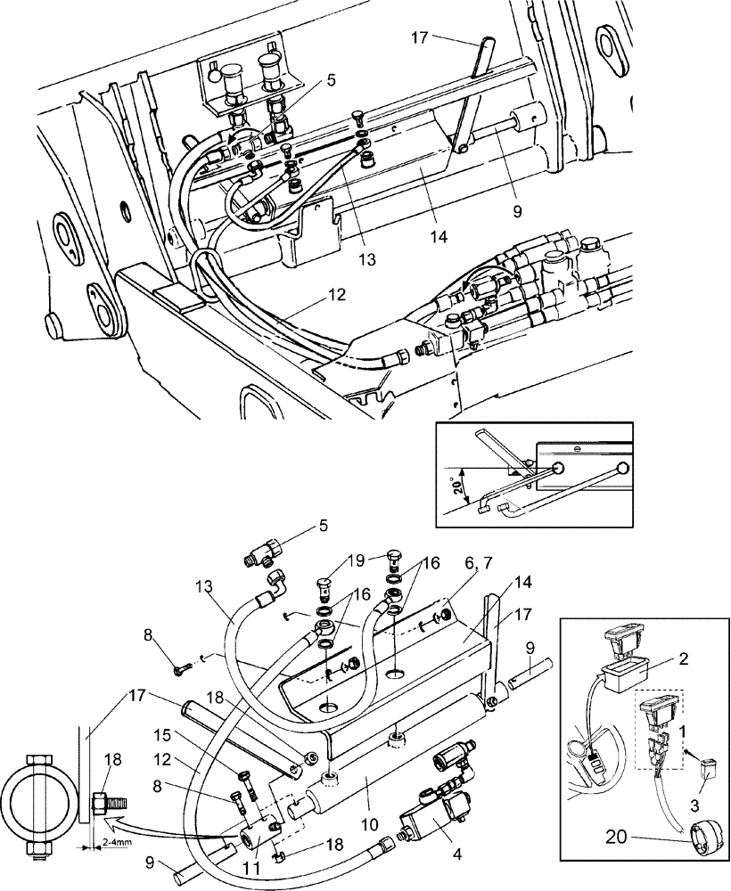 Схема запчастей Case IH LX740 - (35.355.AK[01]) - HYDRAULIC IMPLEMENT LOCK - EU (35) - HYDRAULIC SYSTEMS