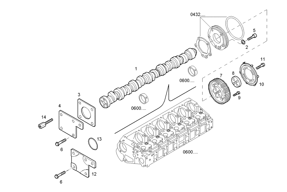 Схема запчастей Case IH F3BE0684R E901 - (1250.015) - TIMING PARTS [UP TO # 87453] 