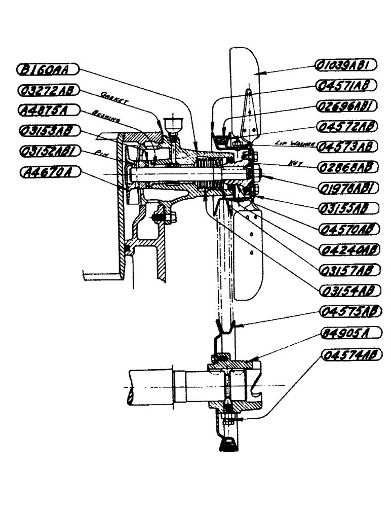 Схема запчастей Case IH DO-SERIES - (040) - FAN AND WATER PUMP ASSEMBLY, D, DC, DH, DO, DV (02) - ENGINE