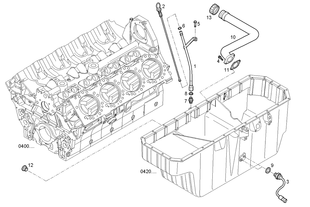 Схема запчастей Case IH FVAE2884X B200 - (2700.022) - OIL DIPSTICK & FILLER PIPE 