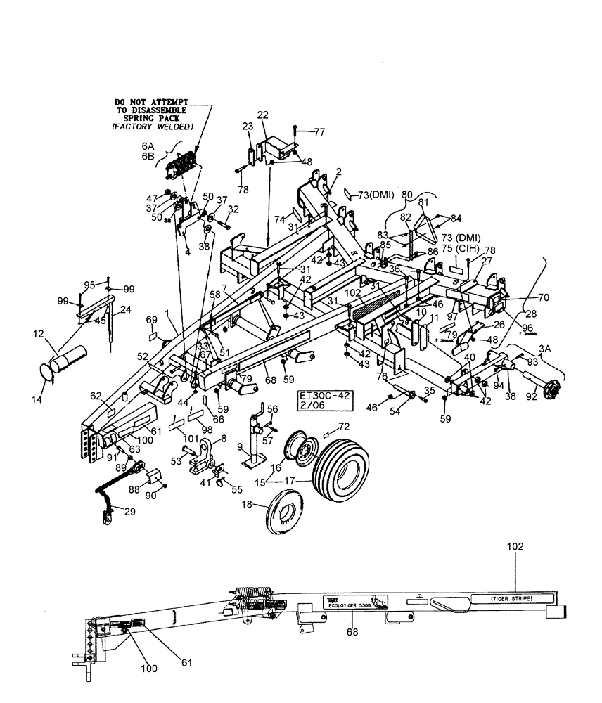 Схема запчастей Case IH 530C - (39.100.01) - MAIN FRAME ASSEMBLY (09) - CHASSIS/ATTACHMENTS