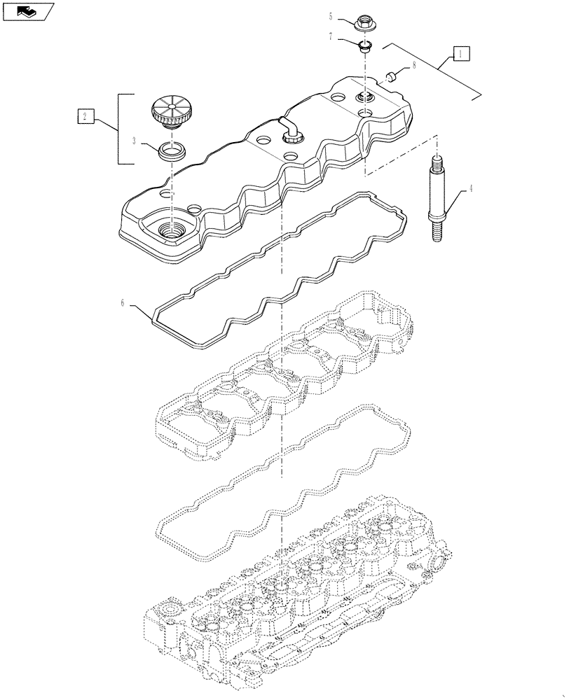 Схема запчастей Case IH 3330 - (10.101.02[01]) - ENGINE CYLINDER HEAD - COVERS (10) - ENGINE