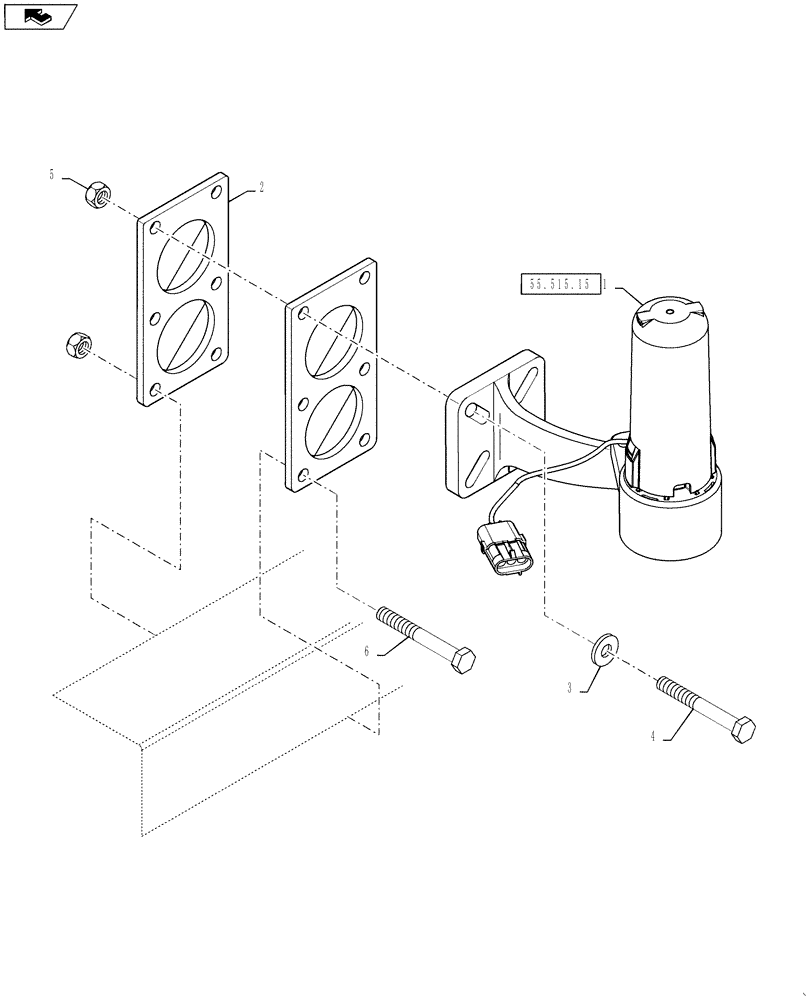 Схема запчастей Case IH 4430 - (55.515.14[01]) - ADDITIONAL SENSORS FOR AUTOBOOM, BSN YBT031929 (55) - ELECTRICAL SYSTEMS