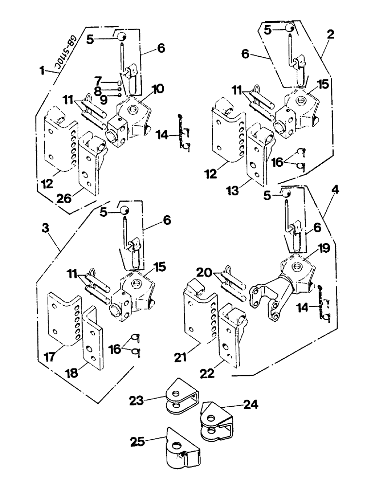 Схема запчастей Case IH 644 - (2E13) - TRAILER HITCH (07) - HYDRAULICS