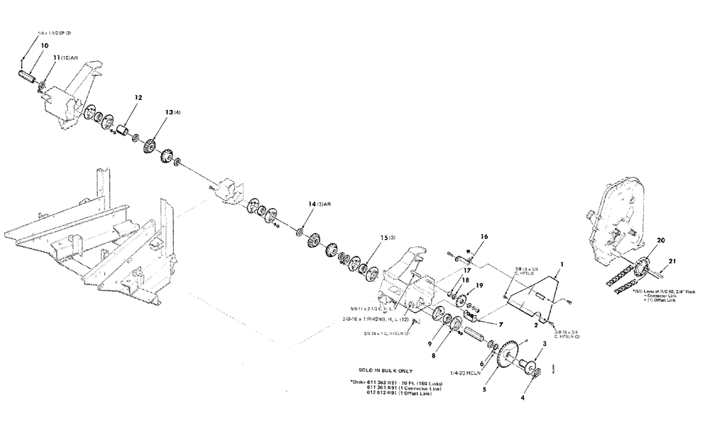 Схема запчастей Case IH TWO ROW - (012) - DRIVE ASSEMBLY - 30" ROW 