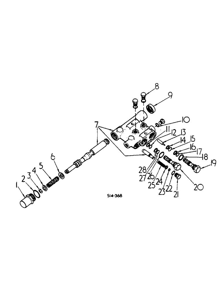 Схема запчастей Case IH 684 - (07-58) - DRIVE TRAIN, DRIVE CONTROL VALVE (04) - Drive Train