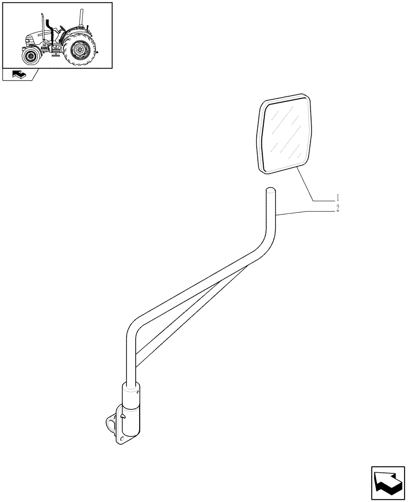 Схема запчастей Case IH FARMALL 60 - (1.92.93/01) - REAR MIRROR - L/CAB (VAR.335613-335614) (10) - OPERATORS PLATFORM/CAB