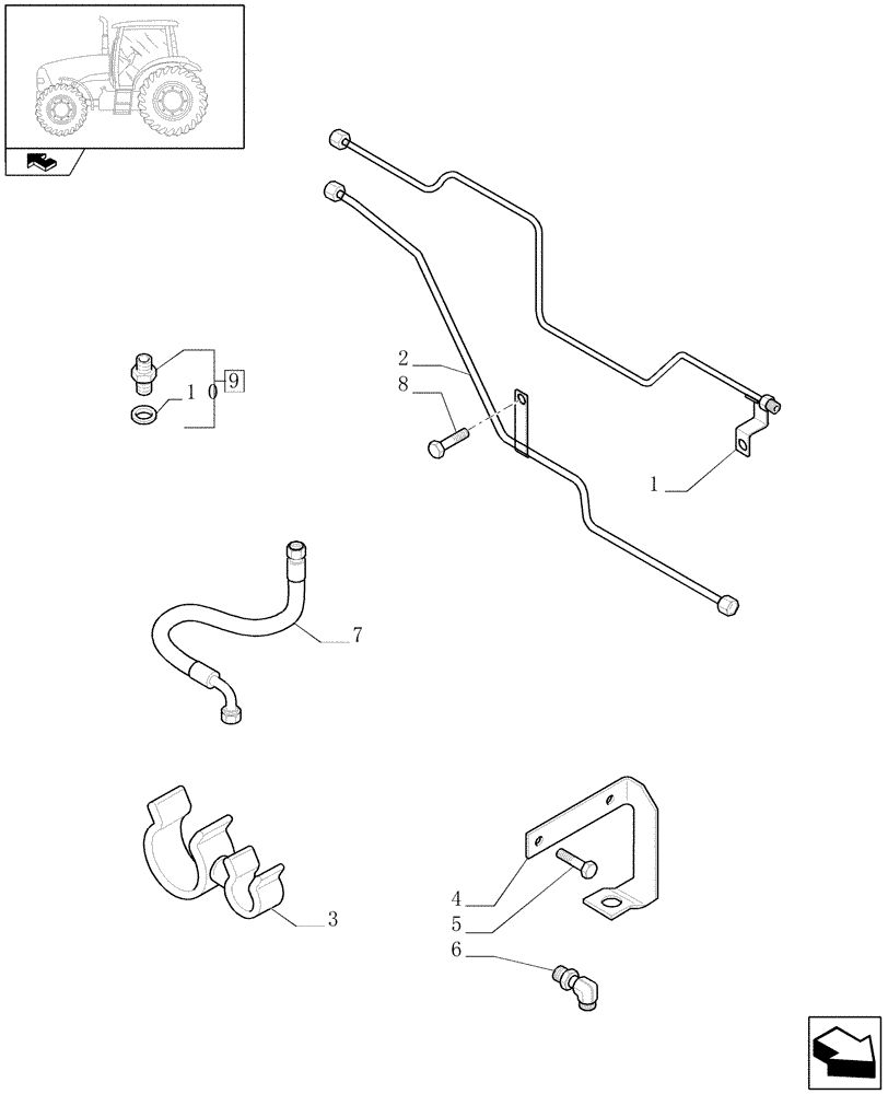 Схема запчастей Case IH PUMA 210 - (1.42.0/02) - (VAR.195-212) FRONT AXLE WITH BRAKES - BRAKE CONTROL (04) - FRONT AXLE & STEERING