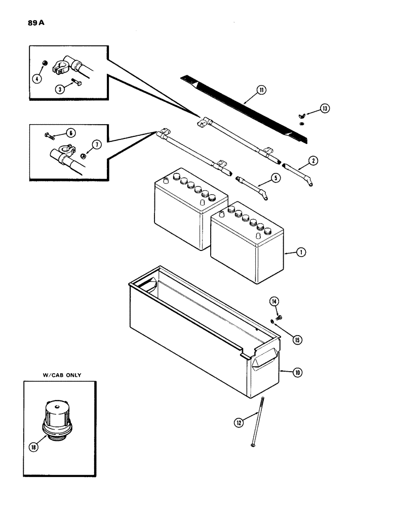 Схема запчастей Case IH 770 - (089A) - BATTERY-CABLES-BATTERY BOX, (251B) SPARK IGNITION ENGINE (04) - ELECTRICAL SYSTEMS