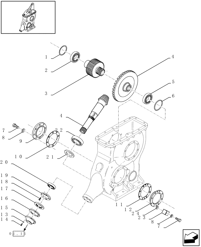 Схема запчастей Case IH LBX431S - (03.07[01]) - MAIN GEARBOX (03) - MAIN GEARBOX