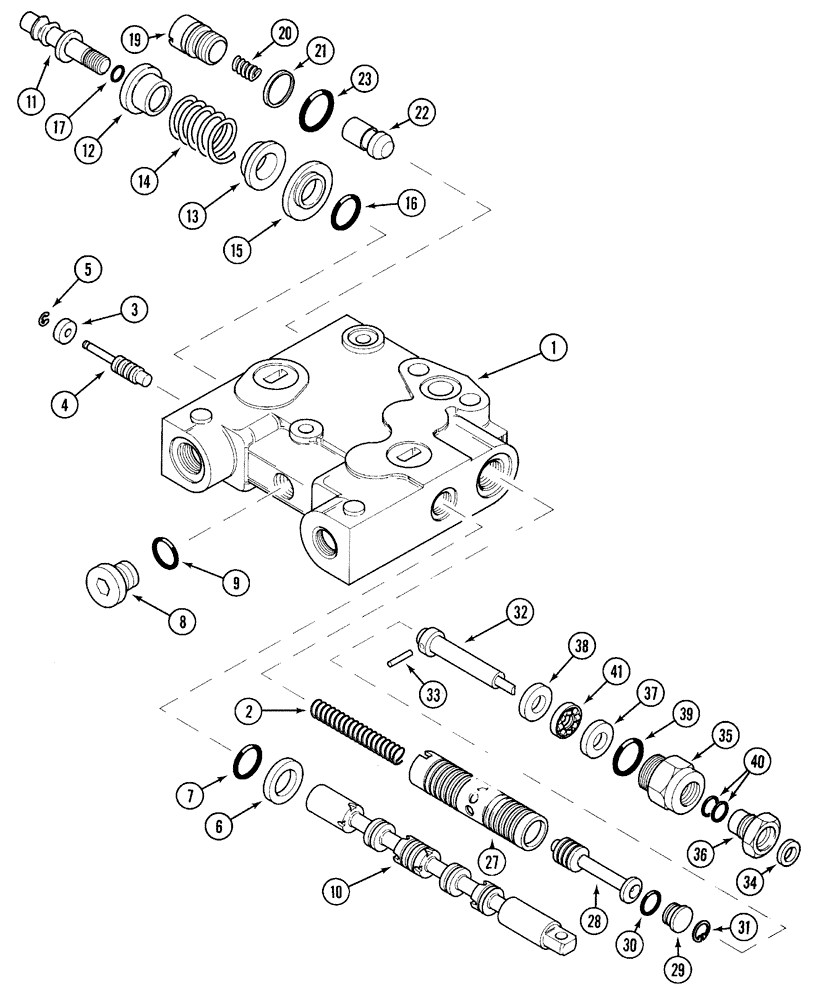 Схема запчастей Case IH 5140 - (8-060) - HYDRAULIC, REMOTE VALVE ASSEMBLY, WITHOUT CHECK AND WITH ONE CHECK (08) - HYDRAULICS