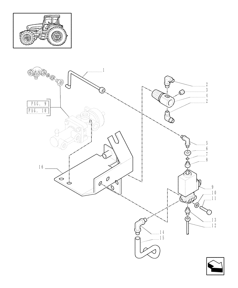 Схема запчастей Case IH MXM140 - (1.68.6[08]) - (VAR.178) TRAILER AIR BRAKE UK - BRACKET AND RELEVANT PARTS - C5339 (05) - REAR AXLE