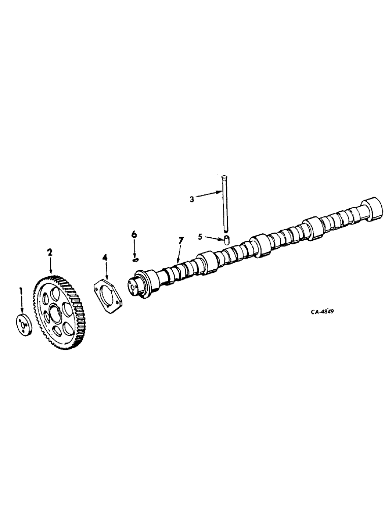 Схема запчастей Case IH V-800 - (B-03) - CAMSHAFT, GEAR, THRUST PLATE, TAPPET AND PUSH RODS 