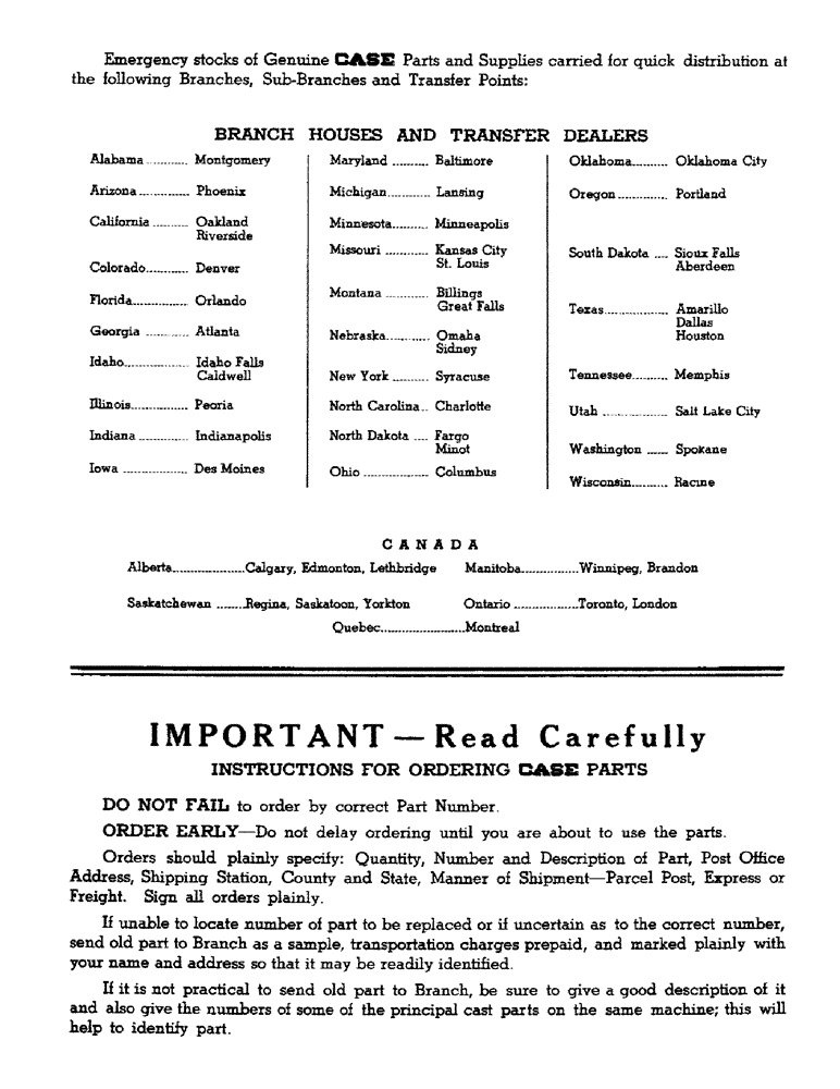 Схема запчастей Case IH 604 - (002) - SELL GENUINE CASE PARTS 