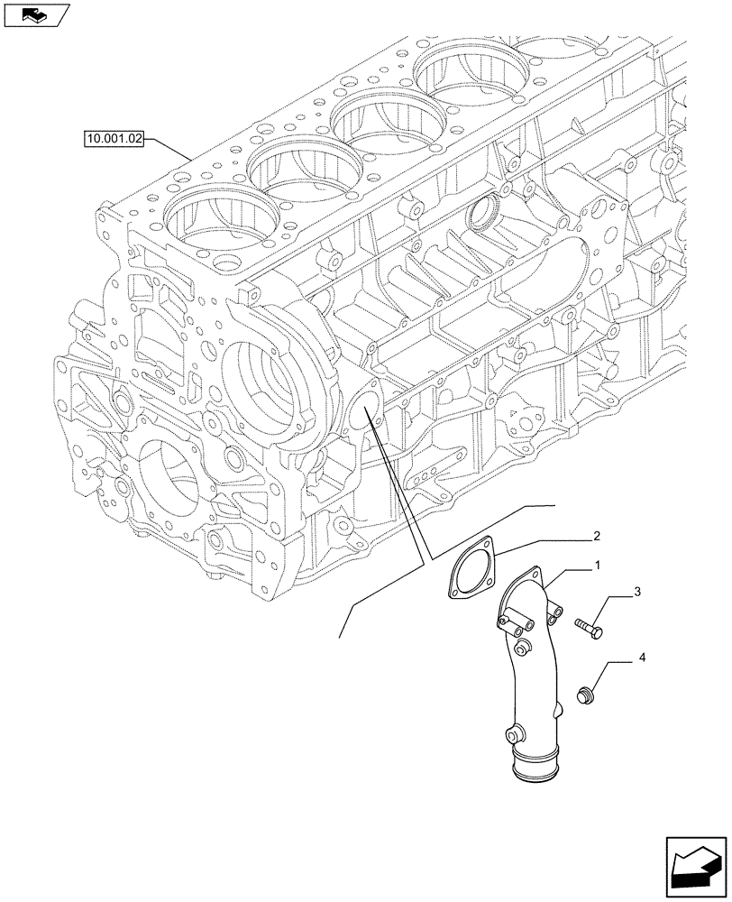 Схема запчастей Case IH F3DFE613A A001 - (10.402.03) - WATER PUMP PIPES (504058172) (10) - ENGINE