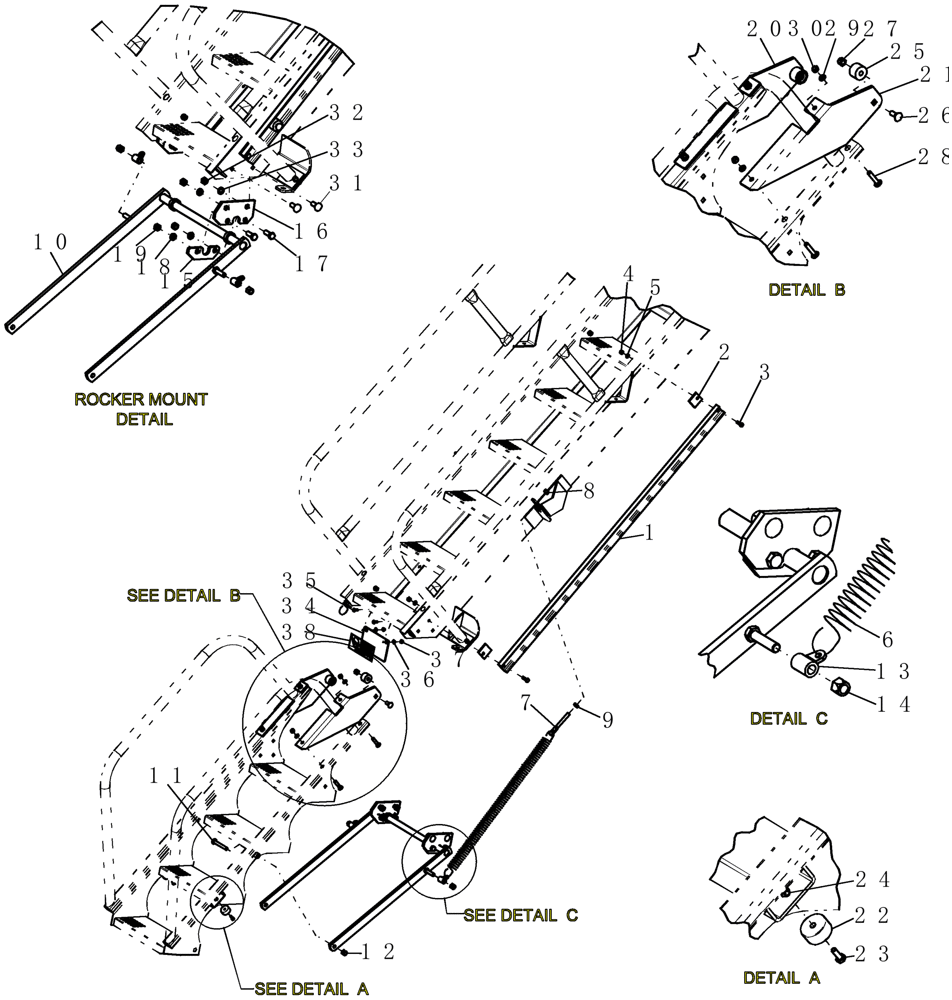 Схема запчастей Case IH 3580 - (39.100.05) - EXTERNAL LADDER - FOLD OPTION (39) - FRAMES AND BALLASTING