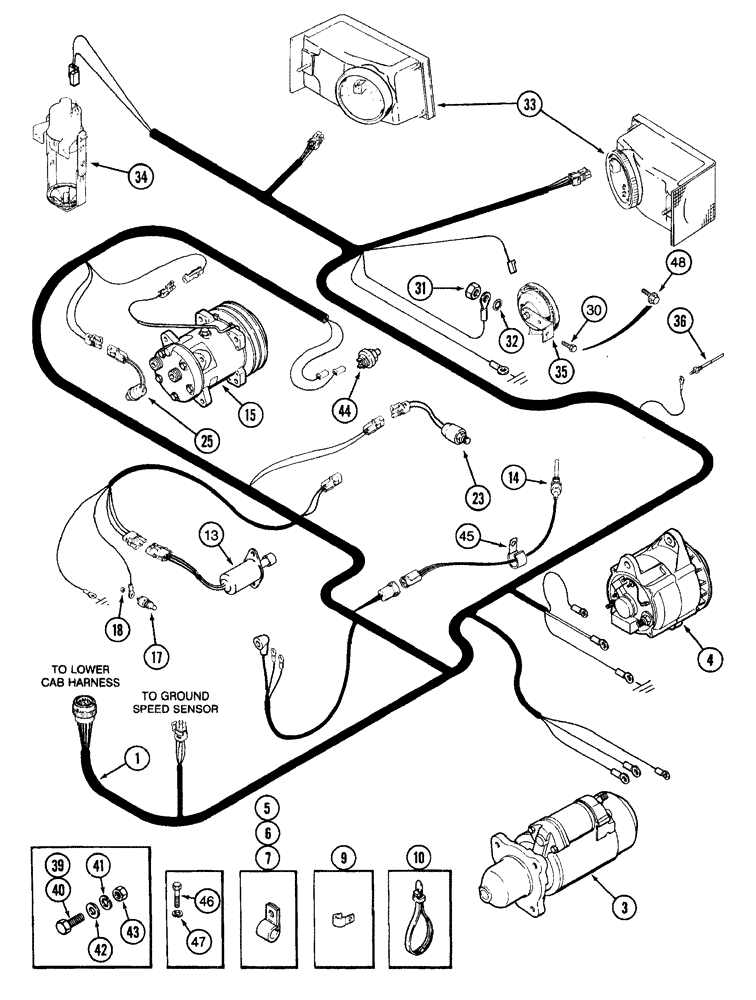 Схема запчастей Case IH 7210 - (4-006) - ENGINE AND FRONT COMPONENT HARNESS, PRIOR TO TRACTOR P.I.N. JJA0064978 (04) - ELECTRICAL SYSTEMS