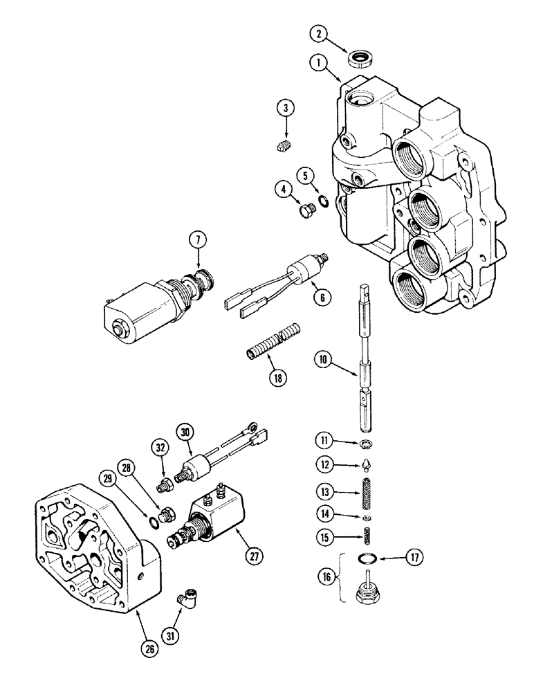 Схема запчастей Case IH 2394 - (6-006) - HYDRAULIC MANIFOLD ASSEMBLY, ELECTRIC SHIFT (06) - POWER TRAIN