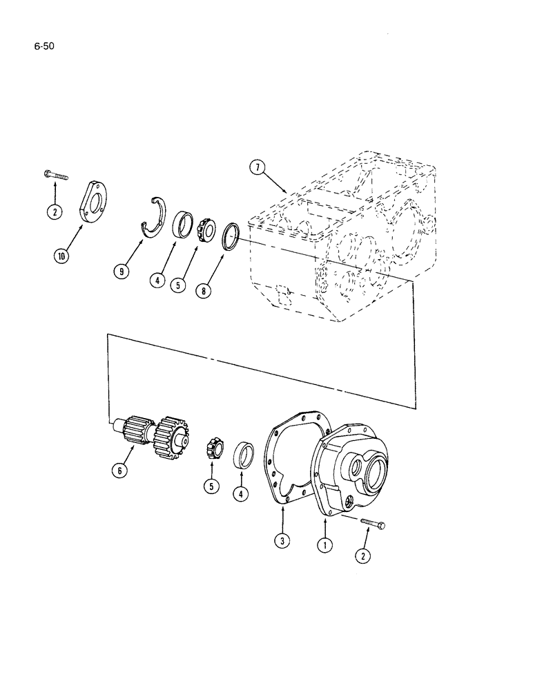 Схема запчастей Case IH 1640 - (6-50) - TRANSMISSION PINION DRIVE SHAFT (03) - POWER TRAIN