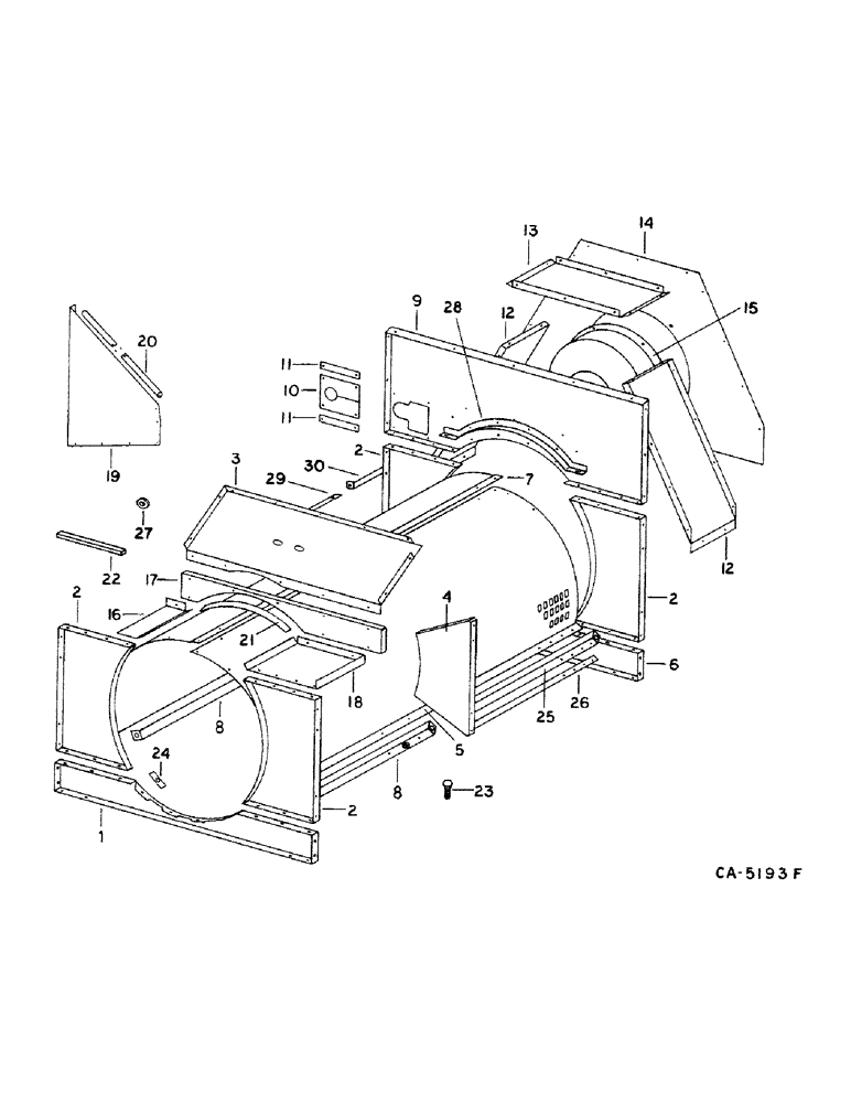 Схема запчастей Case IH 1460 - (21-18) - THRESHING ROTOR AND CONCAVES, CAGE (14) - THRESHING